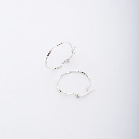 Lightly Twisted Sterling Silver Hoop Earrings