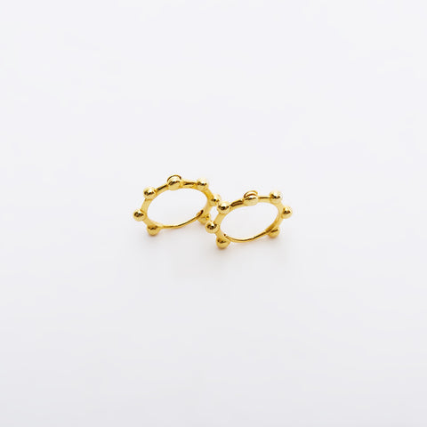 Seven Bead Sterling Silver Hoop Earrings
