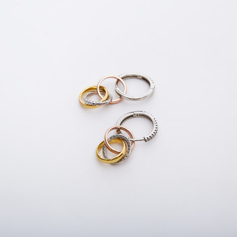 Fancy Cubic Zirconia Hoops Earrings