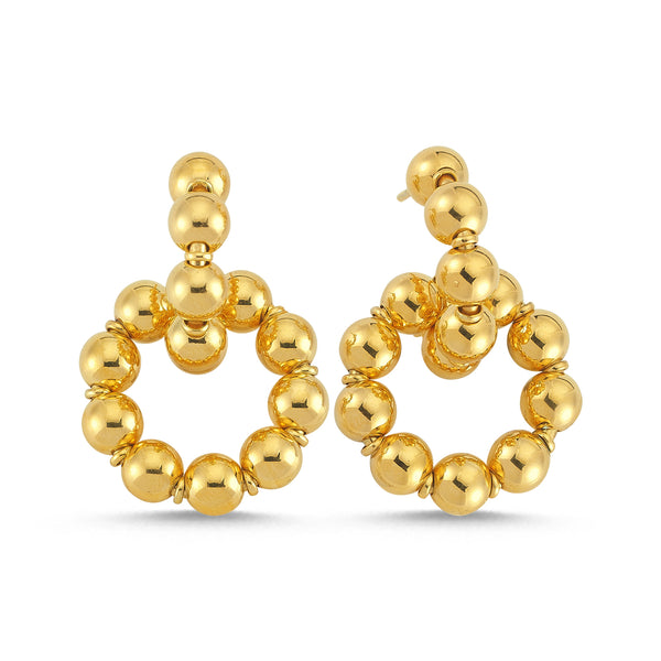 Large Lapped Bead Sterling Earrings