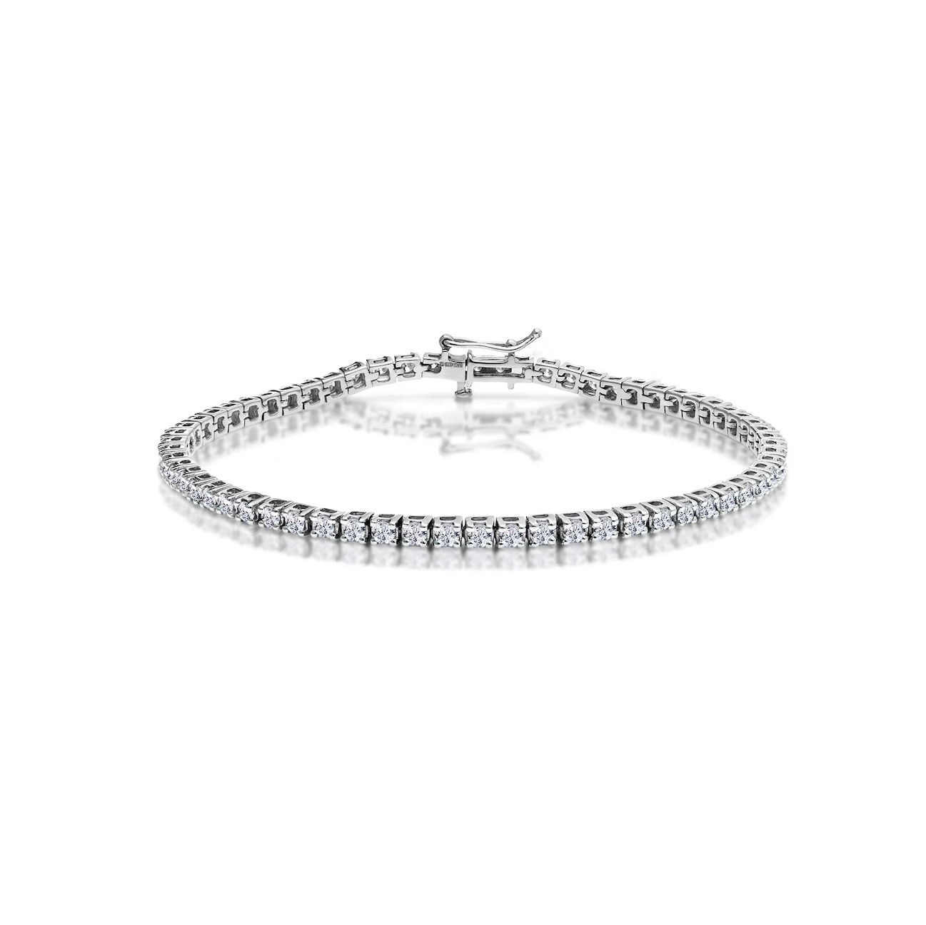 Sterling Silver Tennis Bracelet - 4mm & 3mm