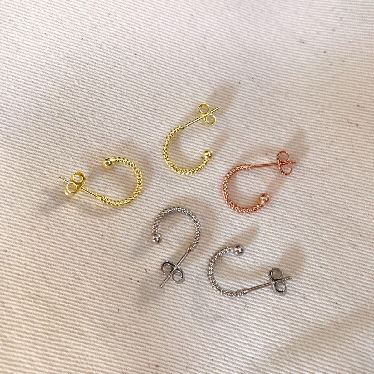 Retort Twisted Bead End Sterling Silver Earrings Jewellery