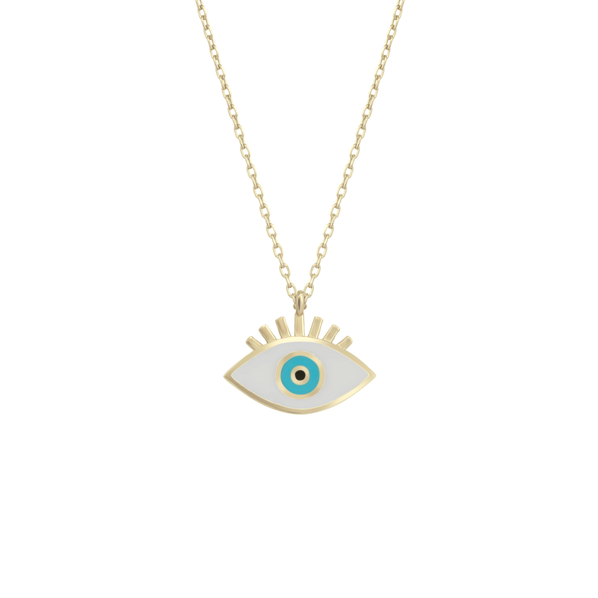 Sterling Silver Evil Eye Eyelash Necklace