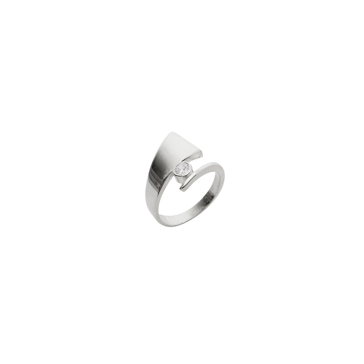 Triangle Wrapping Sterling Silver Solitaire Adjustable Ring - Spero London