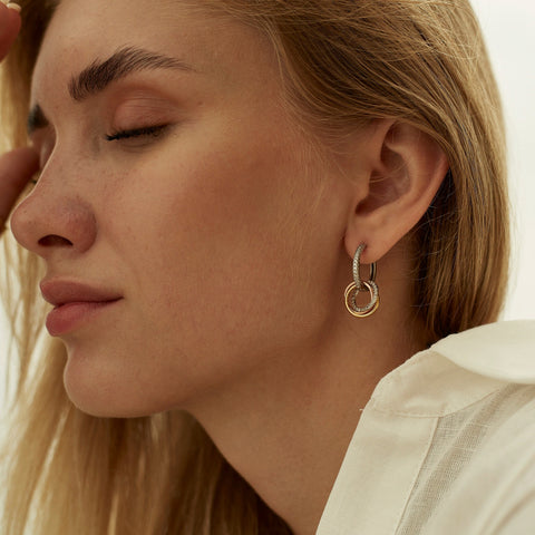 Fancy Cubic Zirconia Hoops Earrings