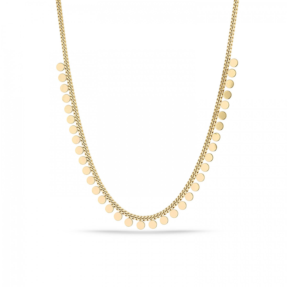 Disk Charm Coin Chain Necklace in Sterling Silver