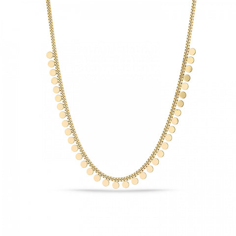 Disk Charm Coin Chain Necklace in Sterling Silver