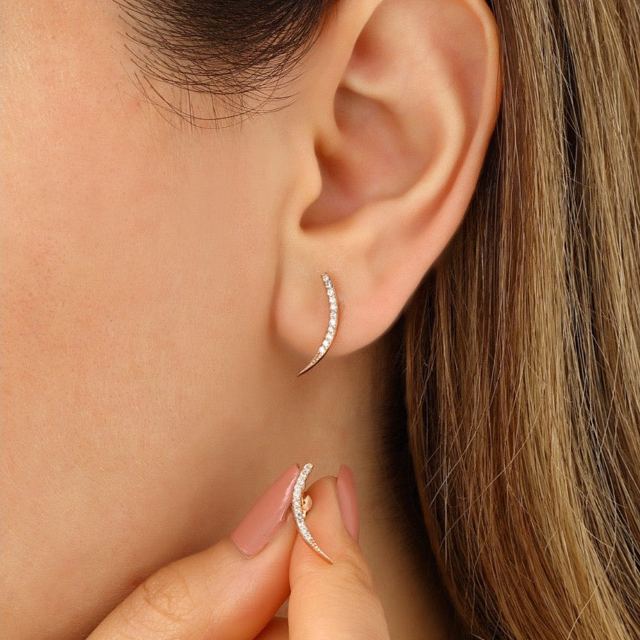 Sterling Silver Fishbone Earring