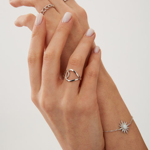 Intercepting Circles Sterling Silver Ring