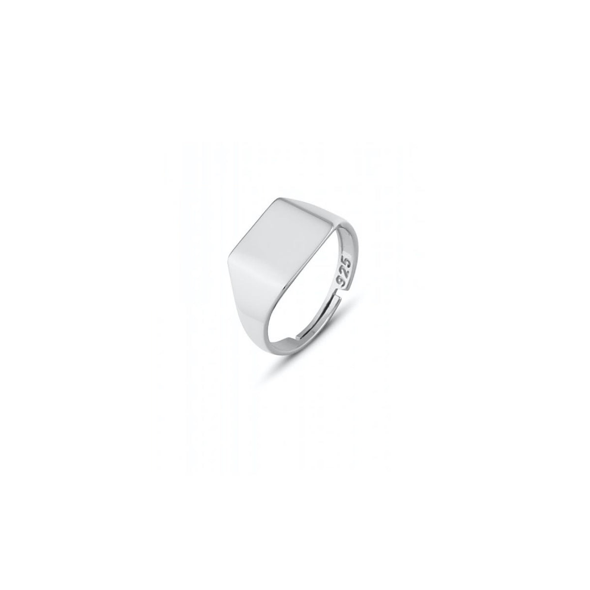 Signature Rectangular Sterling Silver Signet Ring