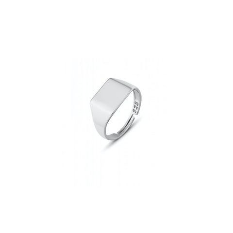 Signature Rectangular Sterling Silver Signet Ring