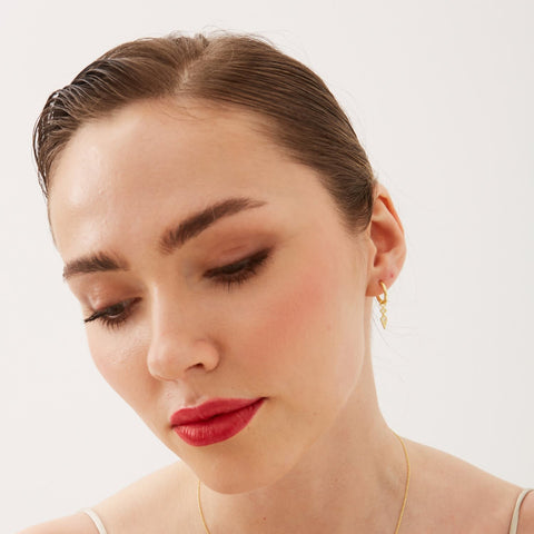 Sterling Silver Pave Spike Rhombus Drop Earrings