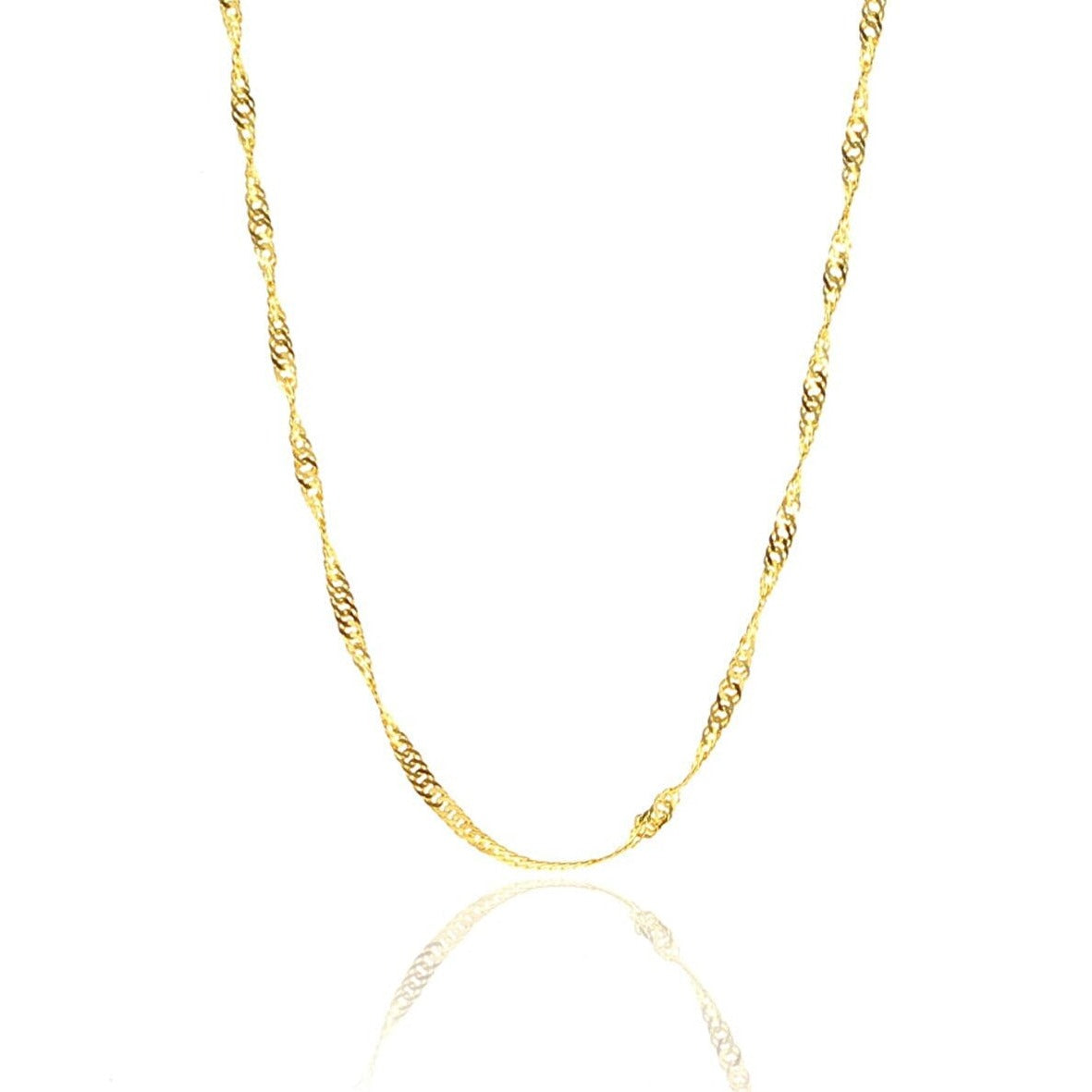 Twisted Curb Singapore Sterling Silver Chain Adjustable size - Spero London