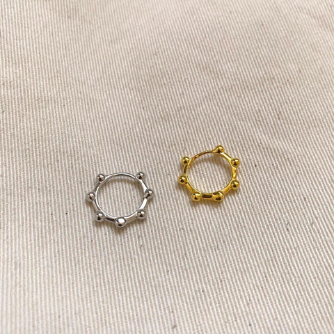 Seven Bead Sterling Silver Hoop Earrings - Spero London
