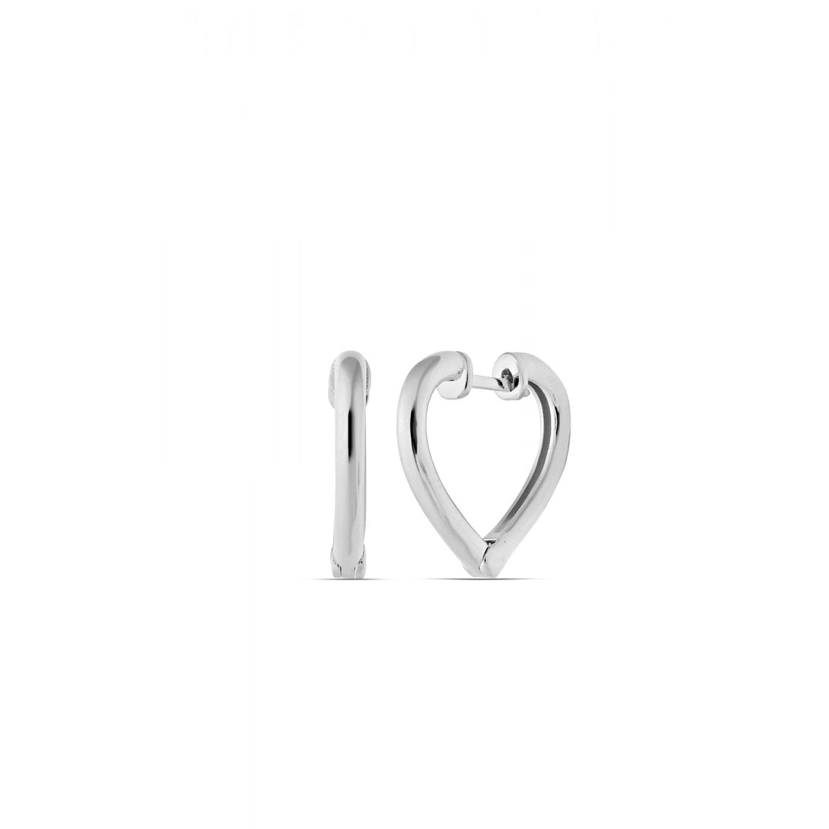 Sterling Silver Heart Hoop Earring - Spero London