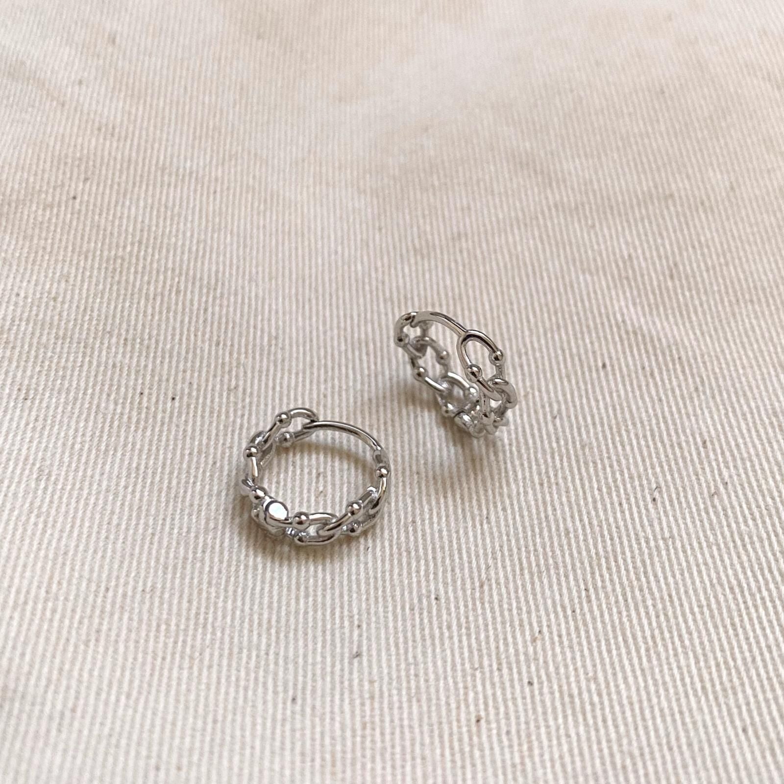 Sterling Silver Twisted Bead Earring - Spero London