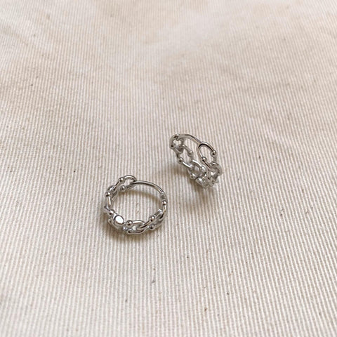 Sterling Silver Twisted Bead Earring - Spero London